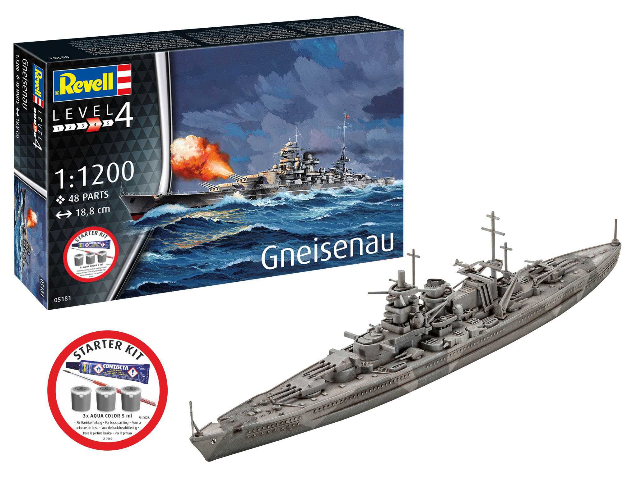Starter Kit loď 75181 - Battleship Gneisenau (1:1200)