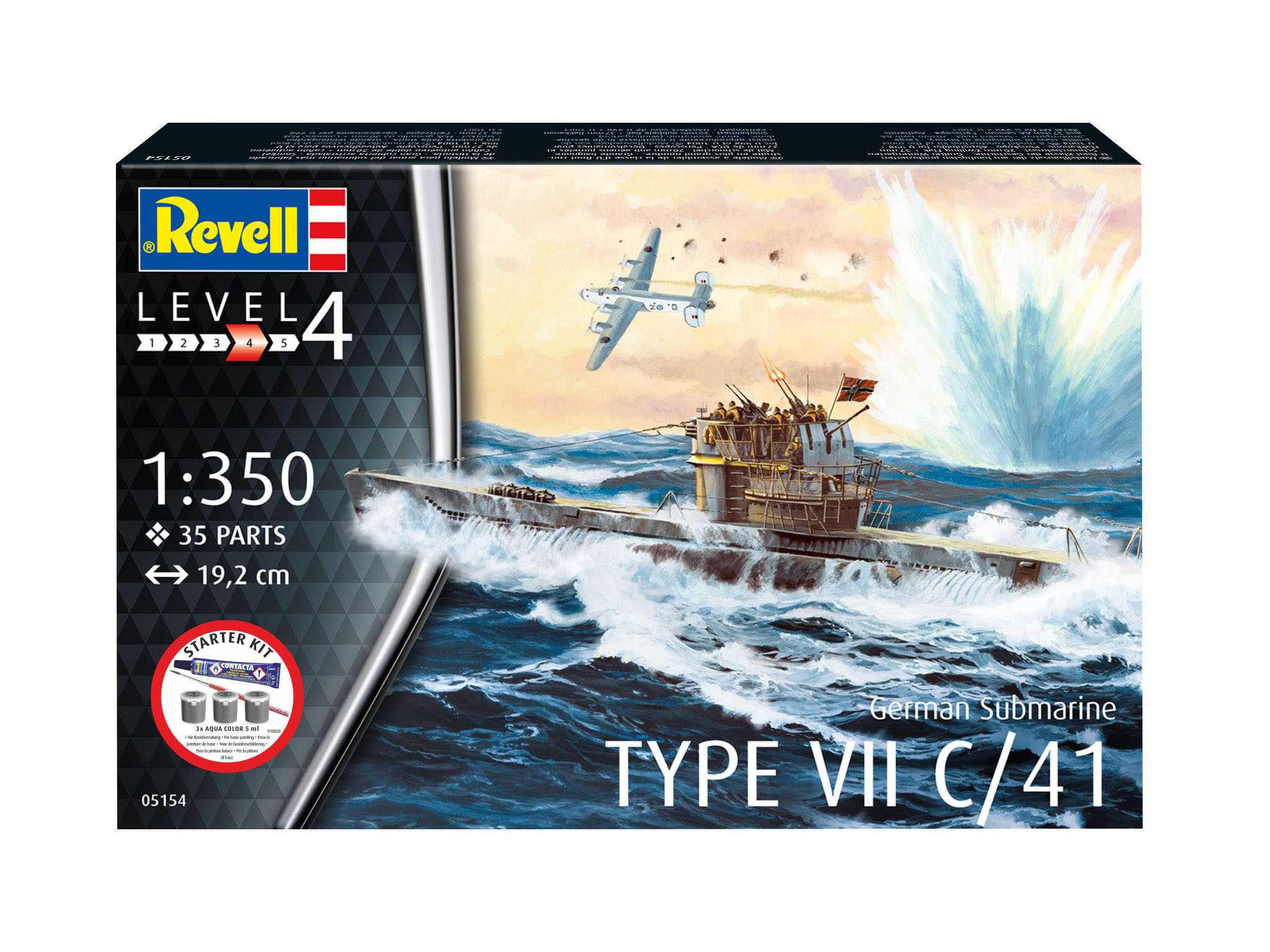 Starter Kit ponorka 75154 - German Submarine Type (1:350)